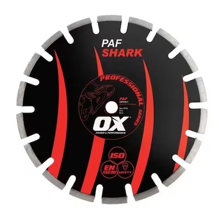 Ox Tools Pro Asphalt Walk-Behind Saw Diamond Blade, Diameter: 20" / 508mm, Bore: 1" / 25mm OX-PAF-20